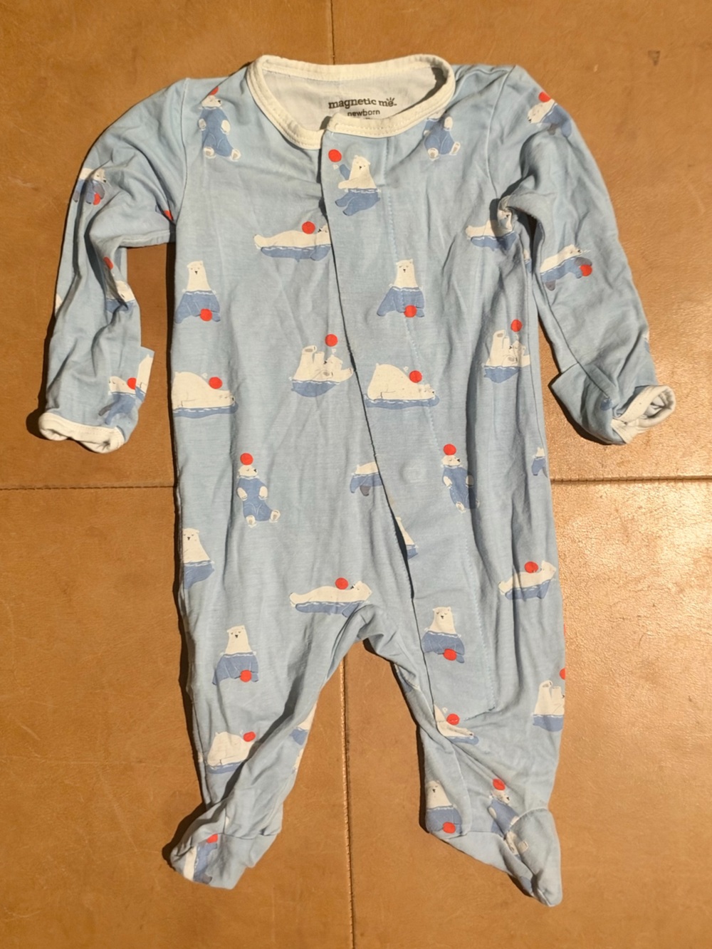Magnetic Me Modal polar bear footie newborn